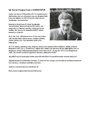 A preview of a PDF biography for Evans, Austen Douglas